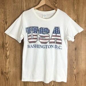 80s VINTAGE EVANS USA WASHINGTON D.C. プリント Tシャツ メンズS程 シングルステッチ 80年代 ヴィンテージ 古着 e24042216