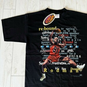 デットストック USA製 90s ヴィンテージ デニス ロッドマン Tシャツ ビンテージ バスケット シカゴブルズ VINTAGE 80s 古着 NBA レアの画像1