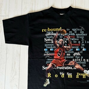 デットストック USA製 90s ヴィンテージ デニス ロッドマン Tシャツ ビンテージ バスケット シカゴブルズ VINTAGE 80s 古着 NBA レアの画像8