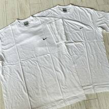 デットストック　ビンテージ　90s NIKE ナイキ　半袖　Tシャツ　2枚セット　ヴィンテージ 白　ホワイト　新品　刺繍　ワンポイント　80s _画像1