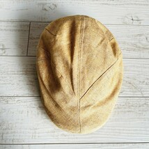 美品 Herman イタリア製 ハーマン ハンチング キャップ 帽子 キャスケット Italy リネン ナチュラル 綺麗 メンズ 59cm _画像6