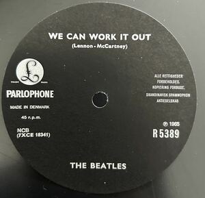 Beatles・未使用レーベルスリック・we can work it out・Parlophone・デンマーク盤！盤ナシ！