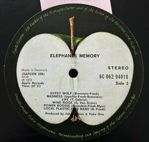 Elephants Memory・John Lennon・未使用レーベルスリック・デンマーク盤・盤ナシ！ホンモノ！一点もの！