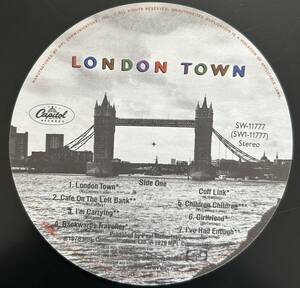 Wings・Paul McCartney・London Town・未使用レーベルスリック・盤ナシ！・