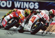 MotoGP マルコ・シモンチェリ Marco Simoncelli / バレンティーノ・ロッシ Valentino Rossi 2名 サイン フォト_画像2