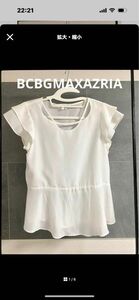 BCBGMAXAZRIAティシャツカットソー シャツ ホワイト 半袖 白 Tシャツ ブラウス