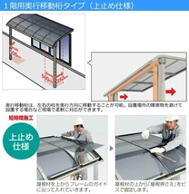 テラス屋根 DIY テラス 屋根 ベランダ 雨よけ 後付け 1間×6尺 アール 奥行移動桁 熱線吸収ポリカ屋根 1階用 シンプルテラス_画像4