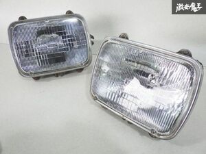 希少！！ 点灯確認済み！！ 日産 純正 B122 サニー トラック 後期 角目 角型 シールドビーム ヘッドライト ヘッドランプ 左右 セット 棚25Q