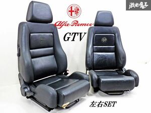  Alpha Romeo original GTV front seat driver's seat assistant seat driver`s seat passenger's seat seat rail attaching 2 legs black leather leather shelves 42