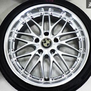 【 キレイ!! 】 【 BMWサイズ!! 】社外 メーカー不明 18インチ 8J +35 9J +40 PCD 120 5H 5穴 225/40 255/35 タイヤホイール 4本 即納棚32Aの画像3