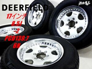 ALLIES アライズ Deer field ディアフィールド 17インチ 8.5J -2 （実測） PCD139.7 6H 265/65R17 タイヤ付き 4本 ハイラックス 棚40B