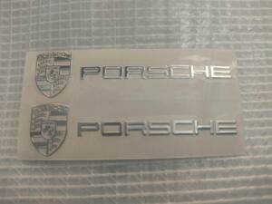 【送料込】PORSCHE(ポルシェ) ステッカー 2枚組 縦1.8cm×横6.2cm　911 ケイマン マカン カイエン パラメーラ タイカン 944 928　