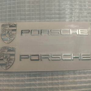 【送料込】PORSCHE(ポルシェ) ステッカー 2枚組 縦1cm×横4.3cm 911 ケイマン マカン カイエン パラメーラ タイカン 944 928 の画像1