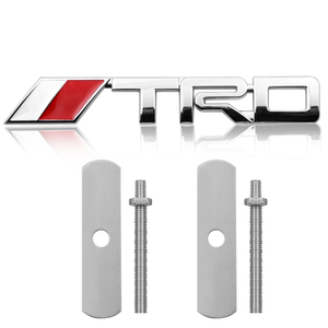 【送料込】TRD(トヨタテクノクラフト) 3Dエンブレム フロントグリル用 銀 金属製 トヨタ 
