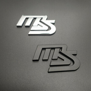 【送料込】MS(MAZDASPEED) ロゴ3Dエンブレム(両面テープ) メッキシルバー 金属製 マツダスピード の画像3