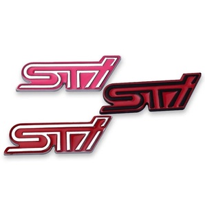 【送料込】STI 3Dエンブレム レッド×ブラック 金属製 スバル SUBARUの画像6