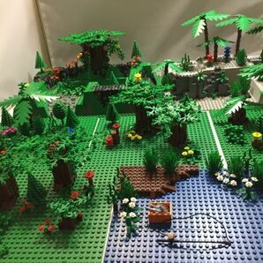 レゴ 造形用 森 洞窟 木 花 釣具 立体プレート 大量セットの画像8
