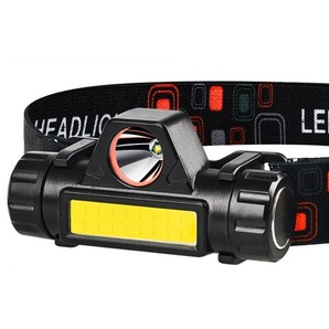 LEDヘッドライト USB充電式 ヘッドランプ ２個 登山 キャンプ 夜 釣り アウトドア ワークライト 作業 cob 小型 懐中電灯 停電 防災 非常用の画像4