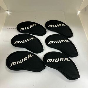 3ヶ月使用 三浦技研 MIURA ミウラ アイアン用 ヘッドカバー 6個セット 黒 BLACK 