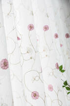【ピンク 横幅150cm×丈210cm】（2枚入り）Ponoa(ポノア) 高級 刺繍 花柄 レースカーテン かわいい アジャスターフック付き_画像4