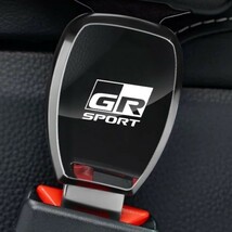 GR SPORT トヨタ TOYOTA GAZOO Racing シートベルト エクステンダー バックル ミラー仕上げ ワンプッシュ ボタン ガンブラック 黒 TRD e_画像2