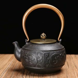 注目新作★新品未使用★ 大容量鉄壺 手作り鉄 やかんを沸かす お茶の道具　1400ML