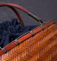 新入荷★手作りの竹編みバッグ、ハンドバッグ織バッグ、竹バスケットバッグ_画像4