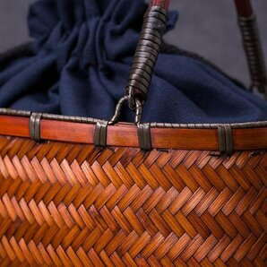 新入荷★手作りの竹編みバッグ、ハンドバッグ織バッグ、竹バスケットバッグの画像9