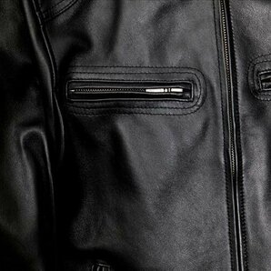 高品質 レザージャケット シングルライダース 革ジャン カウハイド 牛革 バイクレザー 本革 メンズファッション S～5XLの画像7