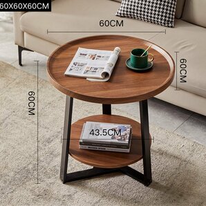 ◆美品◆高級家具◆サイドテーブル 丸形 別荘 卓 ナイトテーブル リビング 北欧 木製 コーヒーテーブル 贅沢の画像2