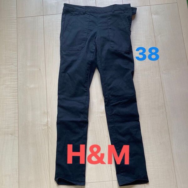 H&M レディース　ストレッチ　パンツ　黒　38