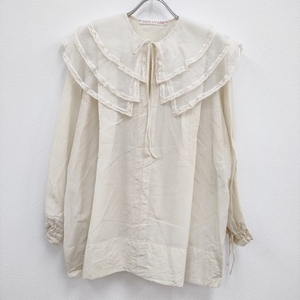 4-0419M♪TOWAVASE 新品 25-0023S Leavers Blouse 定価63800円 レース ブラウス シャツ アイボリー トワヴァーズ 225521