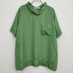 4-0419S♪TOWAVASE 新品 25-0016S Silk T-shirt soup less 定価37400円 シルク 半袖Tシャツ カットソー 23SS グリーン トワヴァーズ 225518