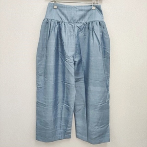 4-0419M♪BUNON 未使用品 Wide Belt Pants 定価30800円 サイズM シルク バルーン ワイド パンツ ライトブルー ブノン 225511