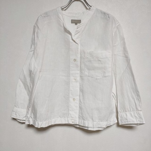 4-0424M∞MARGARET HOWELL 578-7153015 SHIRTING LINEN リネン ブラウス シャツ ホワイト マーガレットハウエル 235312