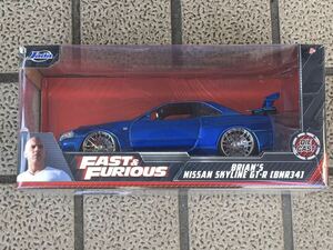 ★Jada toys 1/24★Brian's Nissan SKYLINE GT-R R34　BNR34★FAST&FURIOUS ワイルドスピード★