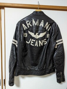 アルマーニ　ARMANI 本革 革ジャン ライダースジャケット シングルライダー　