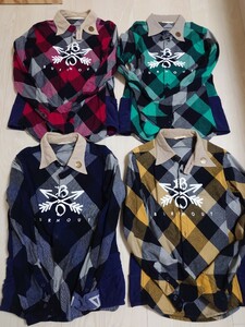 バーンアウト BURNOUT Crossed Arrows Check Shirt クロスドアローチェックシャツ Sサイズ 4色セット UVERworld TAKUYA∞着用 