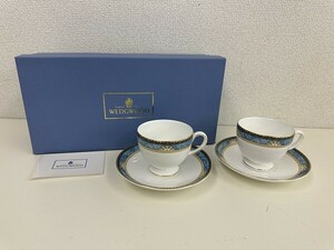 E209-S3-14179 WEDGWOOD ウエッジウッド CURZON カーゾン ティー カップ & ソーサー 2客 現状品①