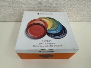 E193-J9-3508 欠品あり緑.グリーンなし LE CREUSET ル・クルーゼ　Rainbow Set of 6 Ted Plates 18ｃｍ 現状品①