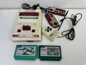 F143-S3-14226 任天堂 ファミコン カセット付き/サッカー/4人打ち麻雀 現状品①