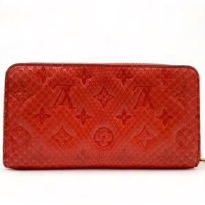 ★【新品未使用!!】ルイヴィトン Louis Vuitton モノグラム パイソン オレンジ ジッピーウォレット 長財布 メンズ レディース★の画像2