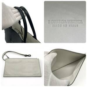 ★【新品同様!!】BOTTEGA VENETA ボッテガヴェネタ マキシイントレチャート ブラック×ホワイト アルコ トートバッグ メンズ★の画像9