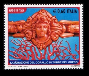 dσ9y5-4i　イタリア2010年　サンゴ・1枚完　MNH/A