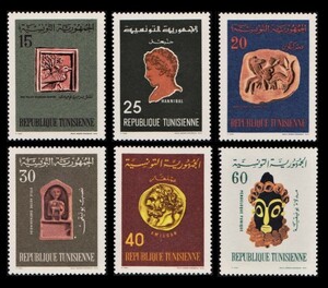 Dα101y1-4t　チュニジア1967年　チュニジアの歴史・6枚完　MNH/A