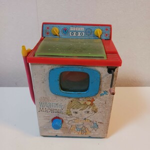 昭和レトロ 当時物 おもちゃ　ヨネザワ　ブリキ　洗濯機　ブリキ洗濯機　おままごと　シャビー　レトロ