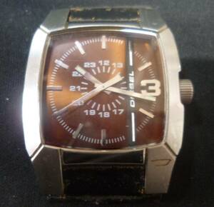  diesel / men's quarts * wristwatch * belt is stockout *DZ-1090/ battery possible to exchange moving has confirmed * secondhand goods * body only * present condition delivery 