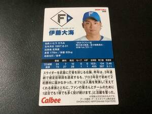 エラー版（176m）　カルビー2024　伊藤大海　No.58　日本ハム　プロ野球カード