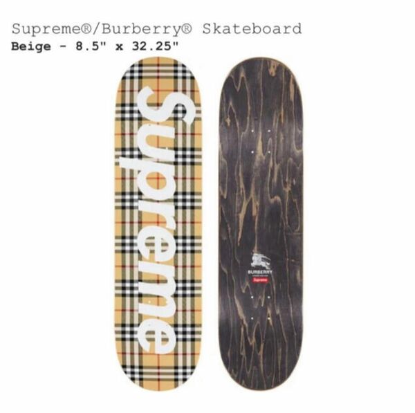 Supreme Burberry Skateboard Beige deck