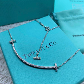 大人気★極美品★試着品★★極美品★試着品★Tiffany & Co. Tスマイル ネックレス ホワイトゴールド #944249の画像1